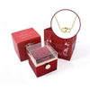 Collar de corazones personalizado con caja de rosa eterna - Moroveta