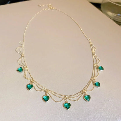 Collar de corazones verdes - Moroveta