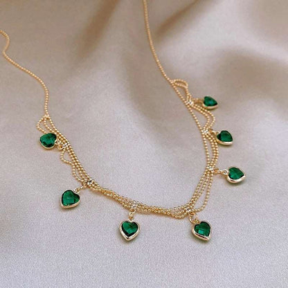 Collar de corazones verdes - Moroveta