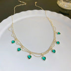 Collar de corazones verdes - Moroveta