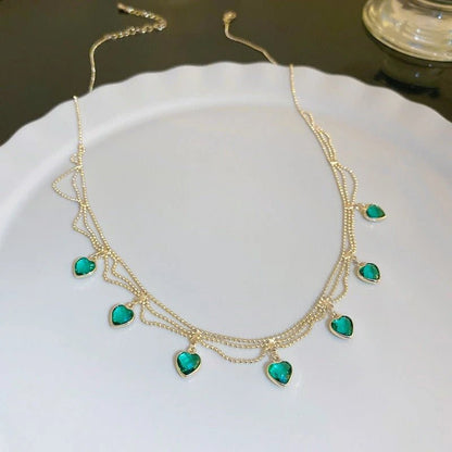Collar de corazones verdes - Moroveta