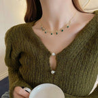 Collar de corazones verdes - Moroveta