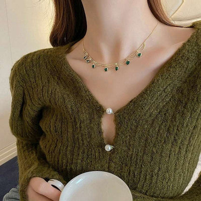 Collar de corazones verdes - Moroveta