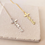 Collar de cruz y nombre personalizado - Moroveta