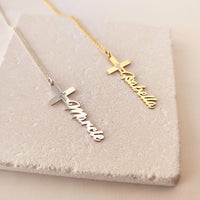 Collar de cruz y nombre personalizado - Moroveta