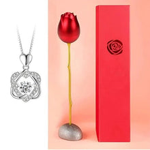 Cargar imagen en el visor de la galería, Collar de doble corazón + estuche con forma de rosa de regalo - Moroveta