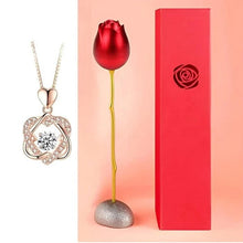 Cargar imagen en el visor de la galería, Collar de doble corazón + estuche con forma de rosa de regalo - Moroveta