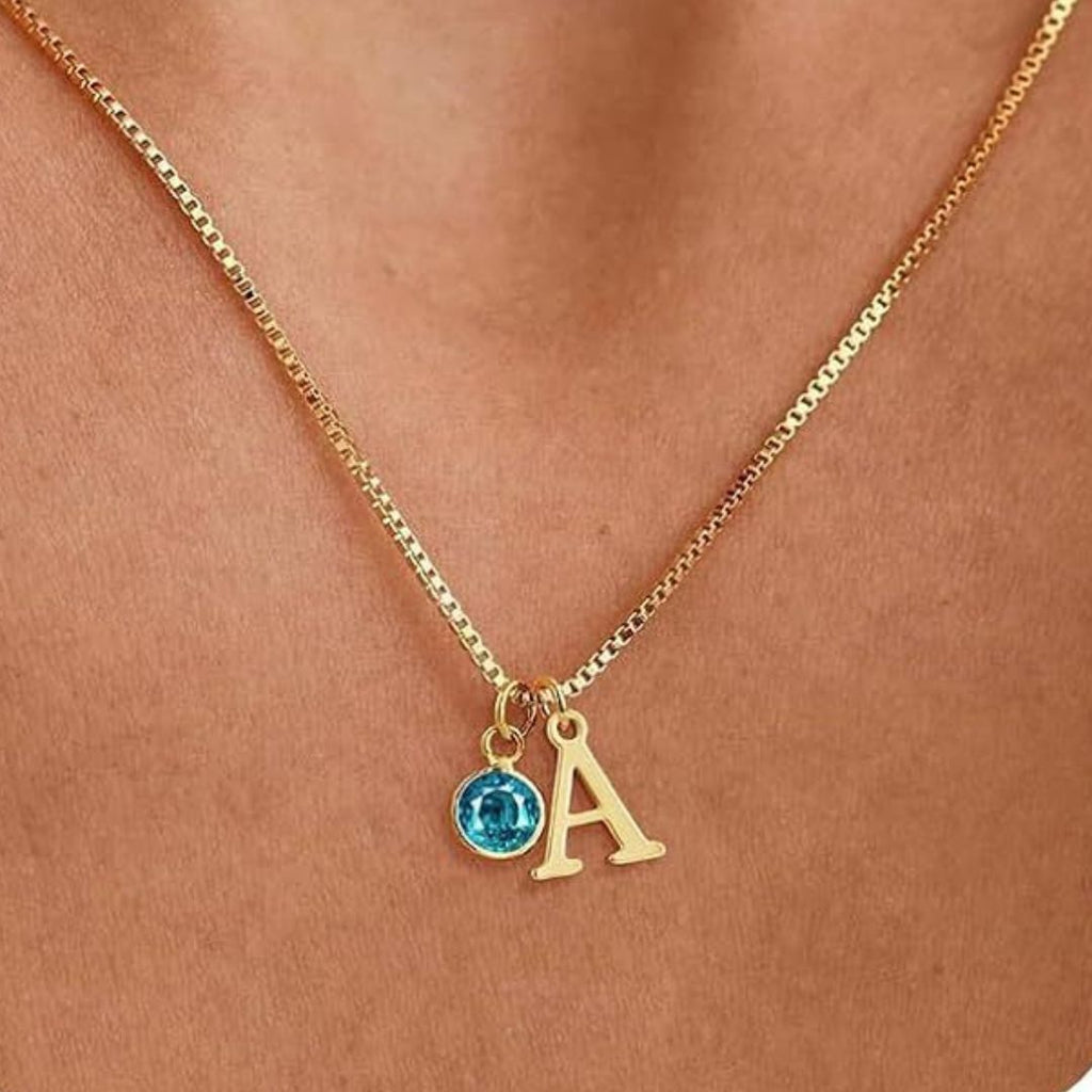 Collar de inicial con piedra de nacmiento - Moroveta