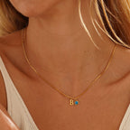 Collar de inicial con piedra de nacmiento - Moroveta