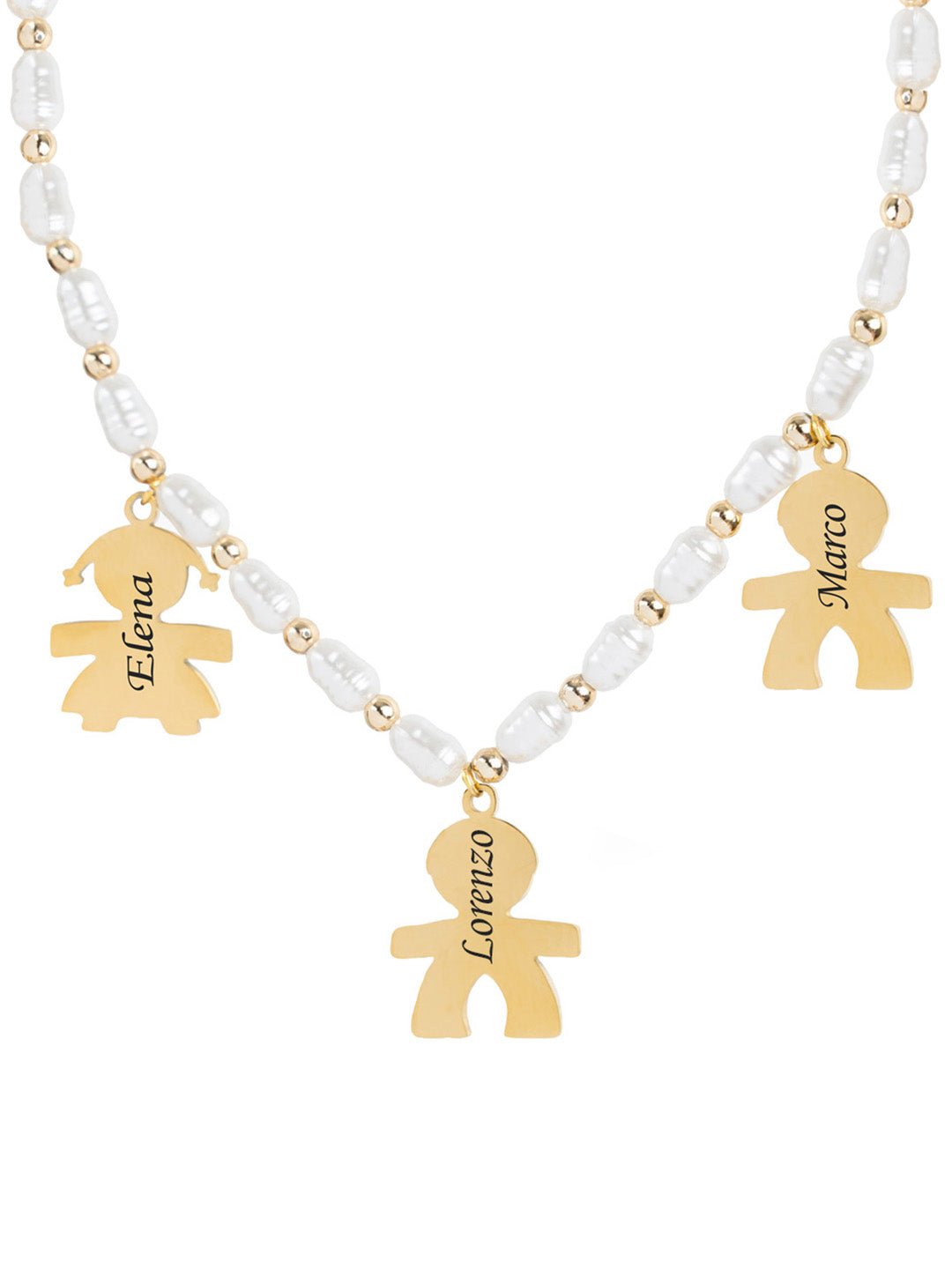 Collar de perlas con dijes personalizables - Moroveta