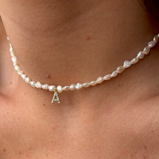 Collar de perlas con inicial personalizado (Oferta 2x1) - Moroveta