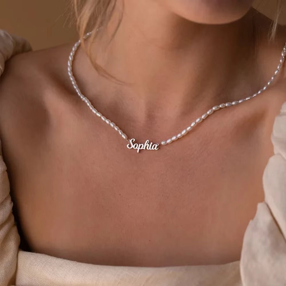 Collar de perlas con nombre personalizado - Moroveta