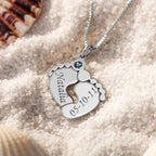 Collar de piecitos de bebé con nombre y fecha - Moroveta