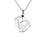 Collar de piecitos de bebé con nombre y fecha - Moroveta