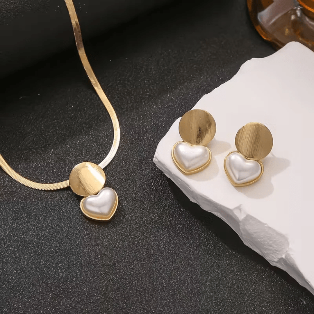 Collar elegante de Corazón y Pendientes GRATIS - Moroveta