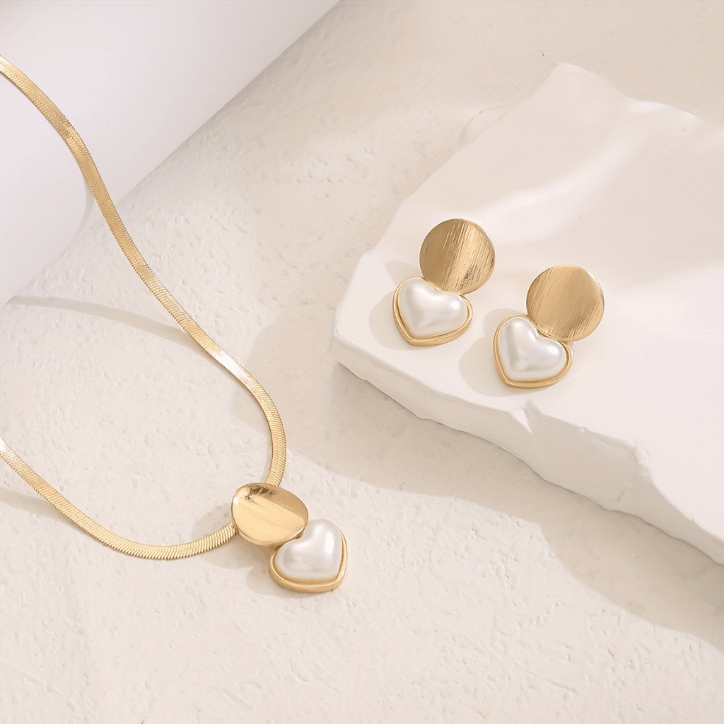 Collar elegante de Corazón y Pendientes GRATIS - Moroveta