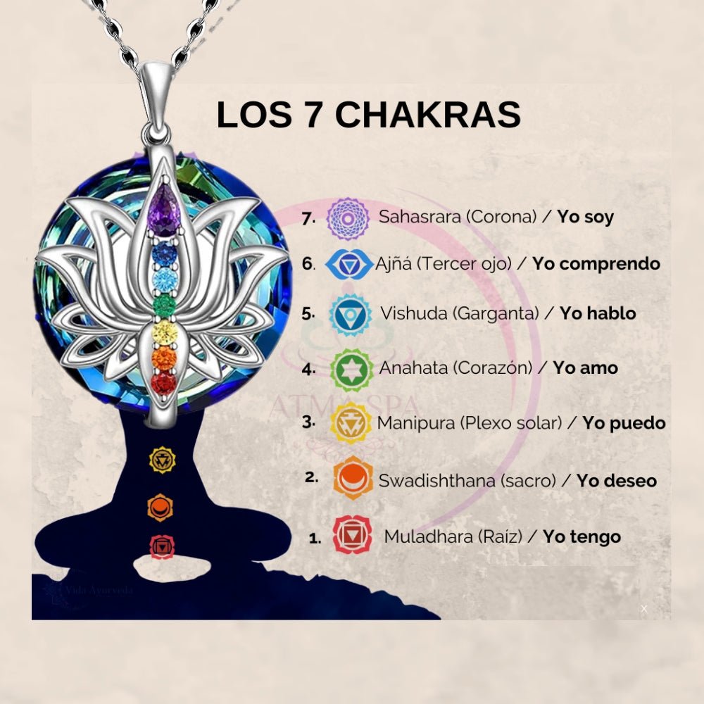 Collar Flor de loto 7 chakras (Oferta 2x1) - Moroveta