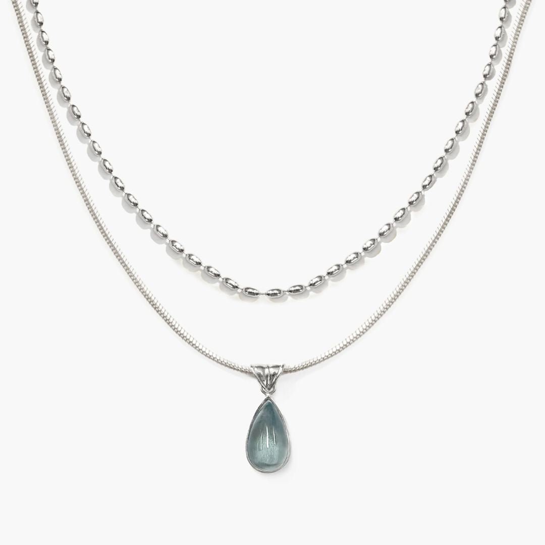 Collar gota de agua marina - Moroveta