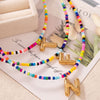 Collar Inicial colorido - ¡Lévate 3 por el precio de 1! Coloridas cuentas con dijes dorados de letras 