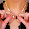 Collar magnético de perlas y cristales - Moroveta