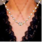 Collar magnético de perlas y cristales - Moroveta