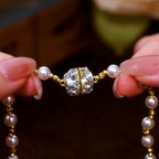 Collar magnético de perlas y cristales - Moroveta