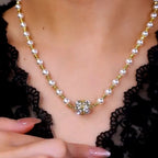 Collar magnético de perlas y cristales - Moroveta