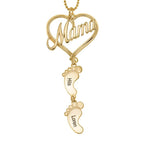 Collar mamá con pies de bebé personalizables - Moroveta