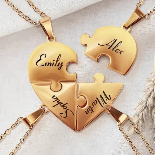 Collar o llavero personalizado de piezas de rompecabezas