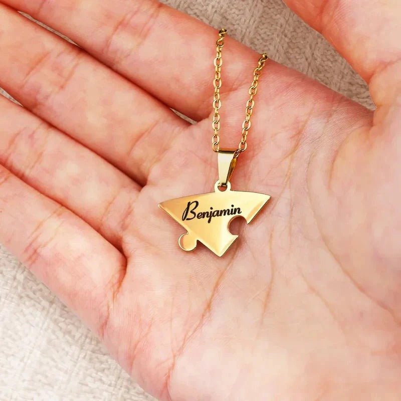 Collar o llavero personalizado de piezas de rompecabezas - Moroveta