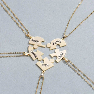 Collar o llavero personalizado de piezas de rompecabezas