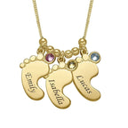 Collar personalizable con colgantes de pies de niños - Moroveta