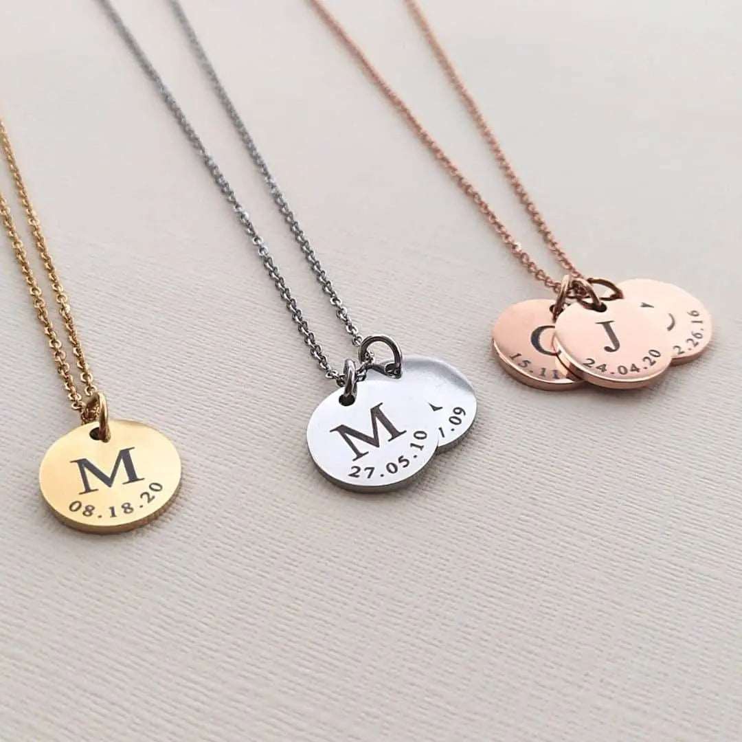 Collar personalizable con inicial y fecha - Moroveta