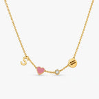 Collar personalizado con inicial y signo con piedra zodiacal - Moroveta