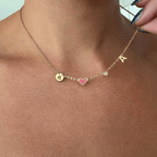 Collar personalizado con inicial y signo con piedra zodiacal - Moroveta