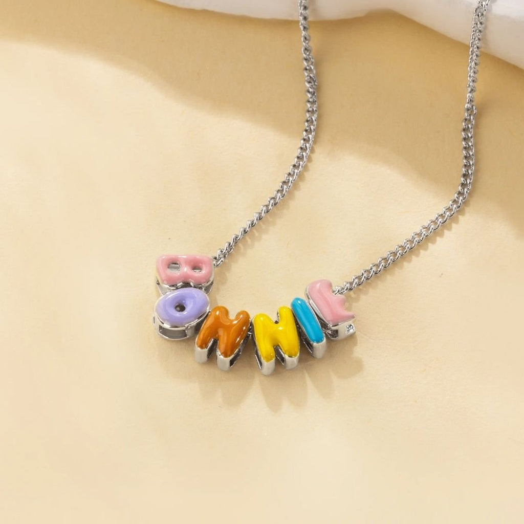 Collar personalizado con nombre en letras burbuja - Moroveta