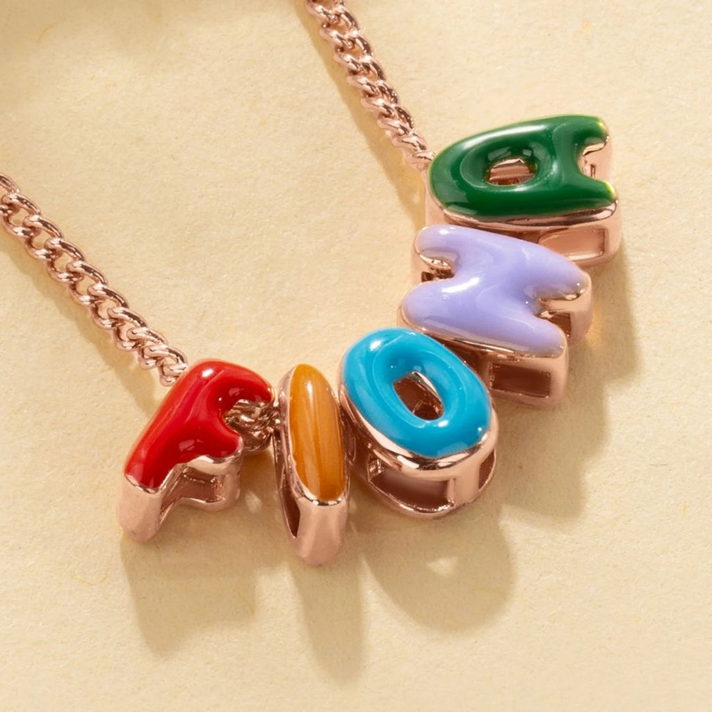 Collar personalizado con nombre en letras burbuja - Moroveta