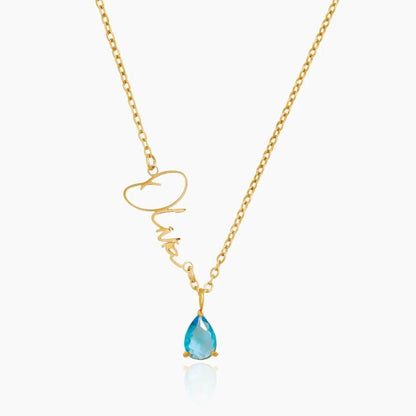 Collar Personalizado con Nombre y Piedra de Nacimiento - Moroveta