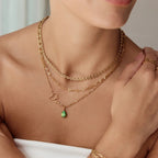 Collar personalizado con nombre y piedra de nacimiento - Moroveta