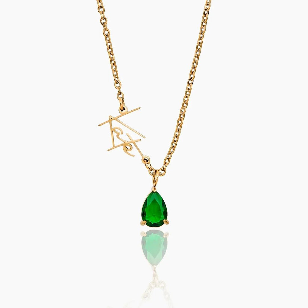 Collar personalizado con nombre y piedra de nacimiento - Moroveta