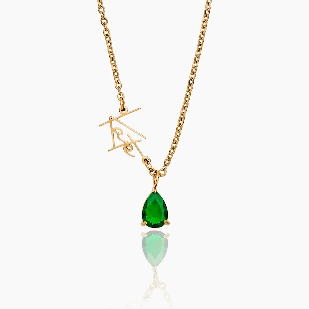 Collar personalizado con nombre y piedra de nacimiento - Moroveta