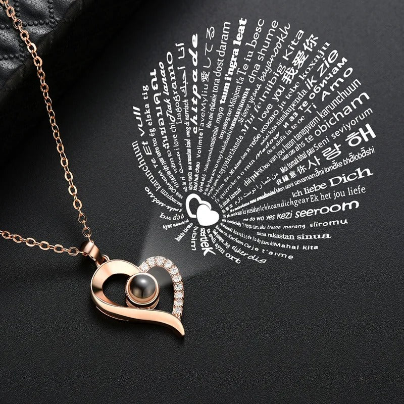 Collar "Te amo" + Caja de rosa - Moroveta