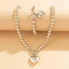 Conjunto de pulsera y collar con colgante de corazón de perlas - Moroveta
