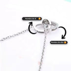 Esfera con rosa eterna y collar de corazones grabados - Moroveta