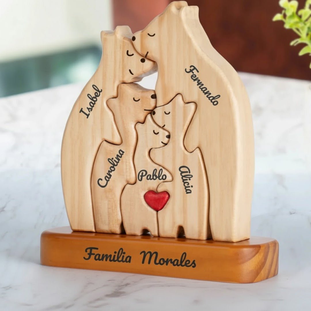 Familia de osos de madera personalizables - Moroveta