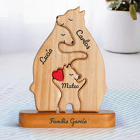 Familia de osos de madera personalizables - Moroveta