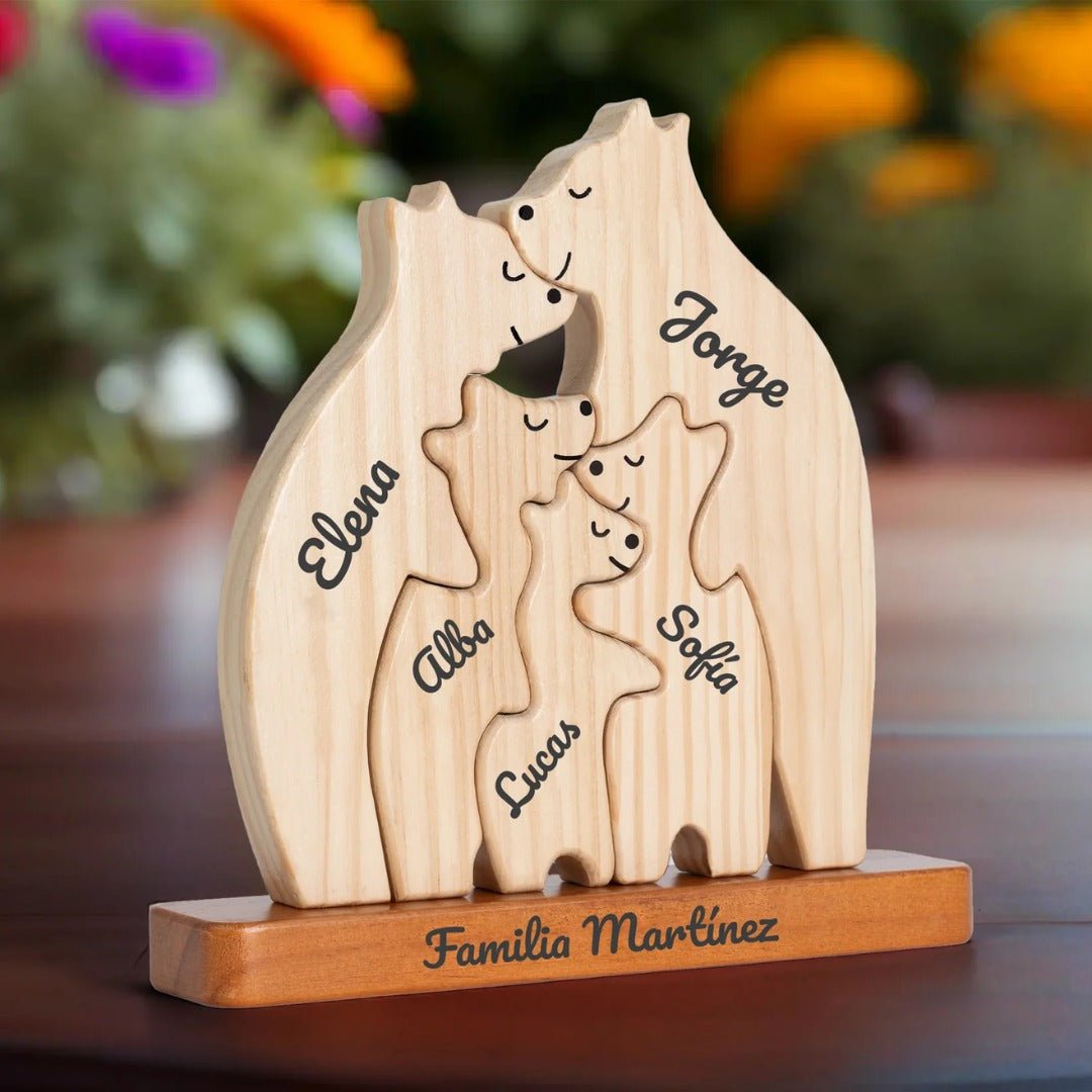 Familia de osos de madera personalizables - Moroveta
