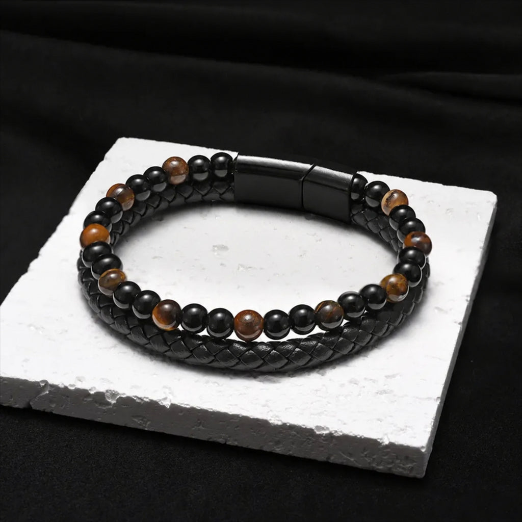 Pulsera Escudo con ojo de tigre - Para mi Hijo