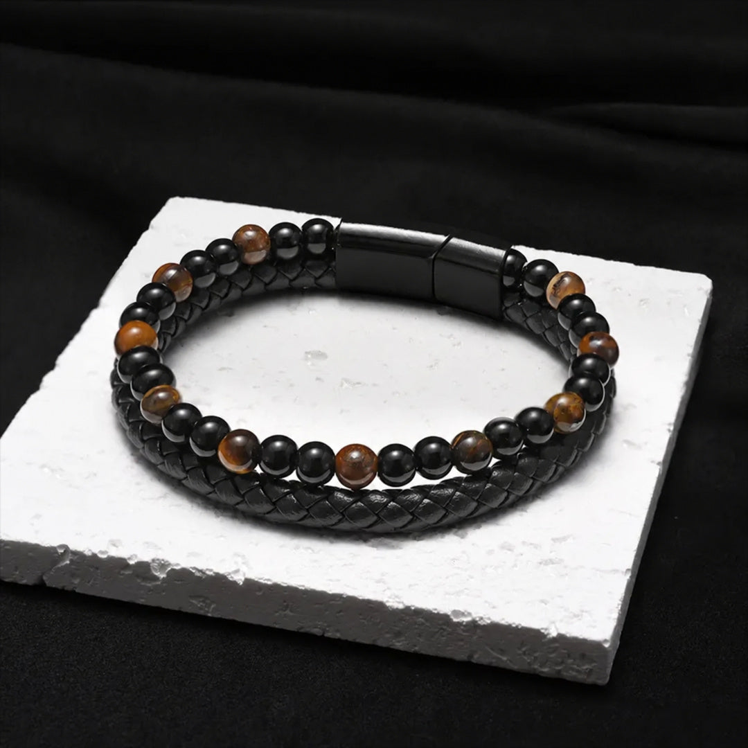 Pulsera Escudo con ojo de tigre - Para mi Hijo