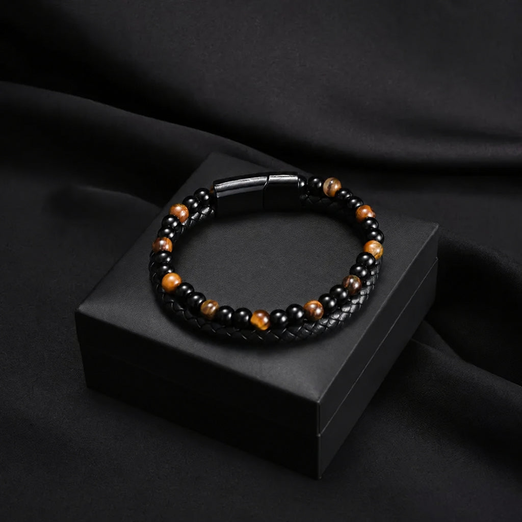 Pulsera Escudo con ojo de tigre - Para mi Hijo